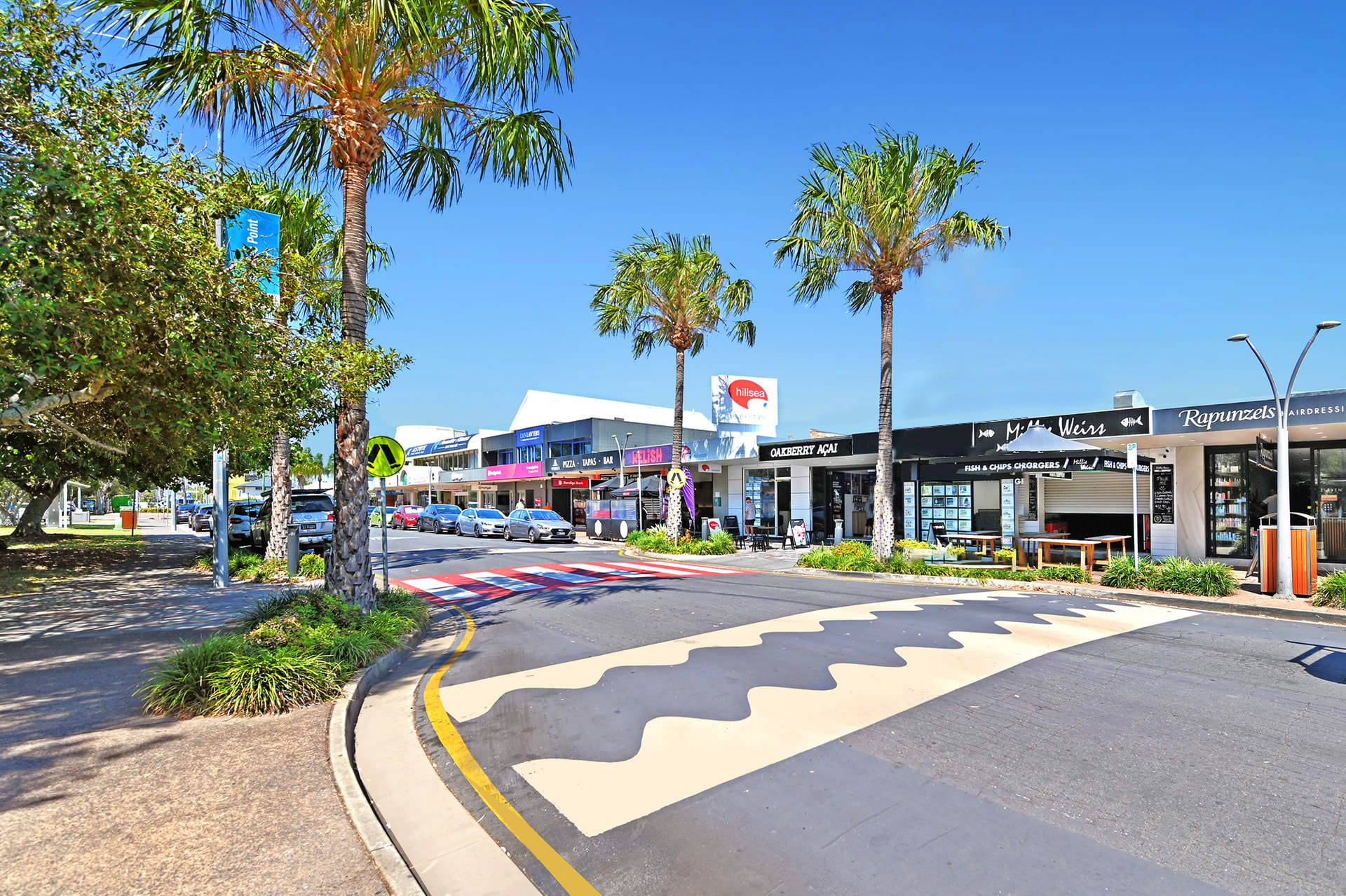 The Esplanade shopping strip features a mixture of premium dining and relaxed coffee shops 